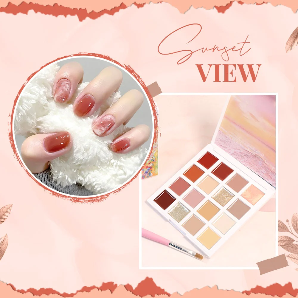 16 Farben Solid Butter Nail Gel Palette - Image 3