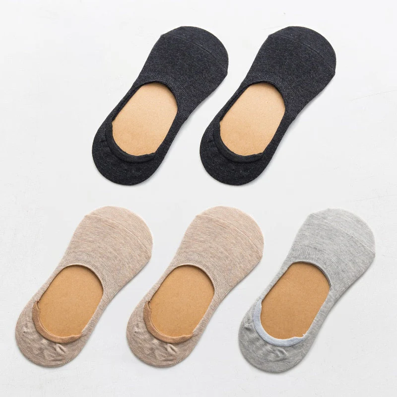 5 Pairs Spring Summer Women Socks Solid Color Fashion Wild Shallow Mouth Girls Female Invisible No Show Slipper Socks - Image 11